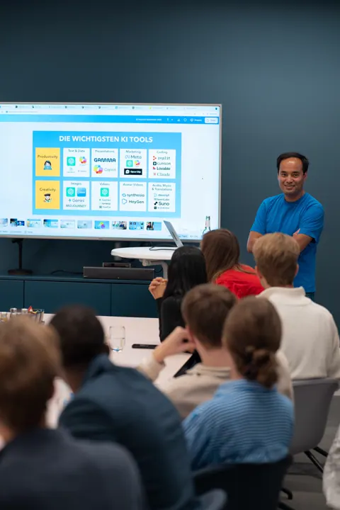 Workshop mit Präsentation auf dem Bildschirm