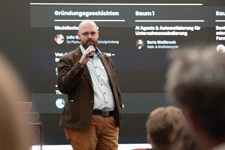 Gründungsgeschichten-Session mit Speaker